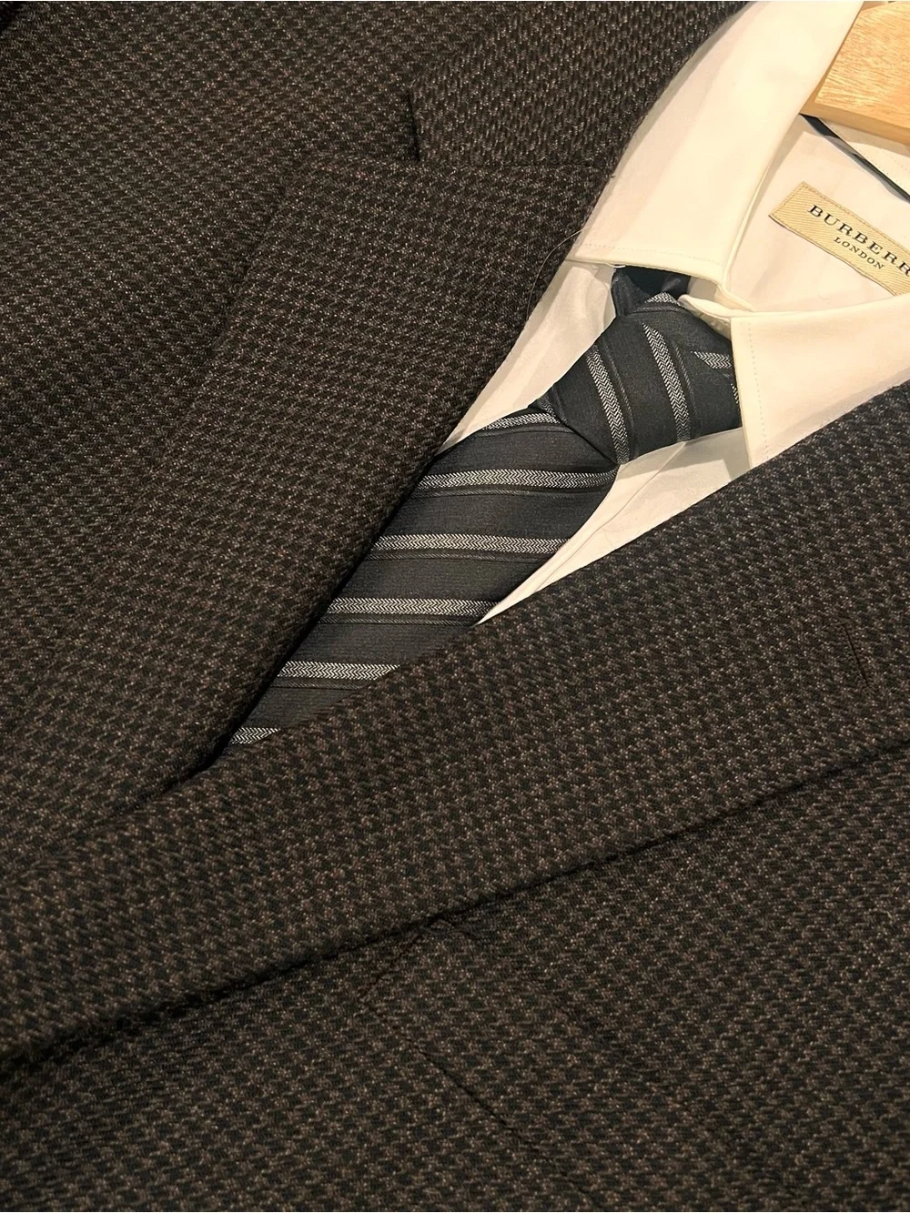 Ralph Lauren CHAPS 100% Wool Houndstooth 2-Button Sport Coat Brown/Black 46L
